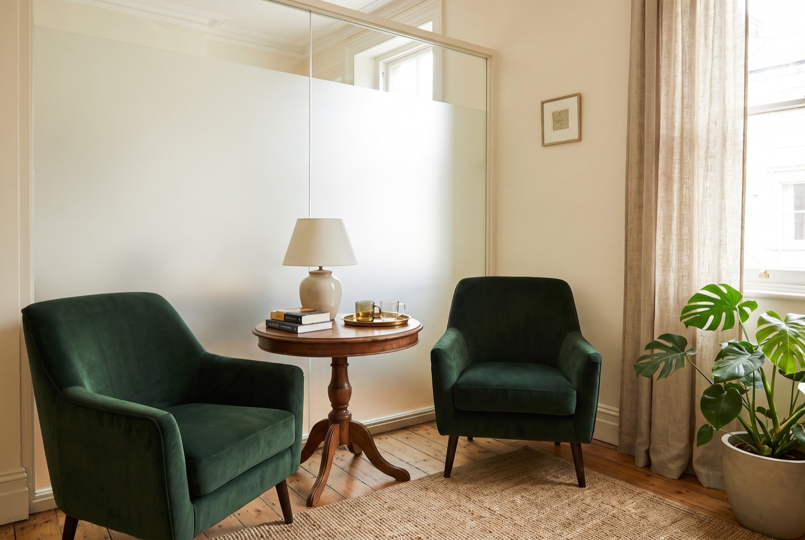 Private consultation seating area